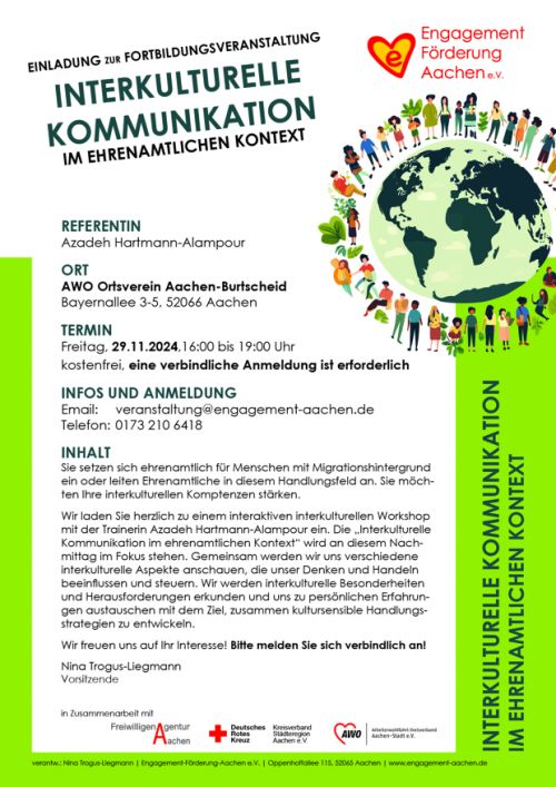 EInladung Workshop "Interkulturelle Kommunikation im Ehrenamt"